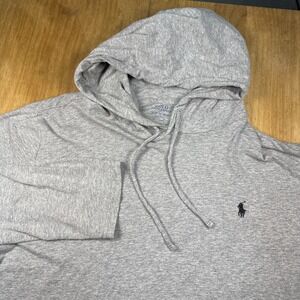 Polo Ralph Lauren Long Sleeve Pullover Hooded Shirt Mens XXL Gray Soft Cotton